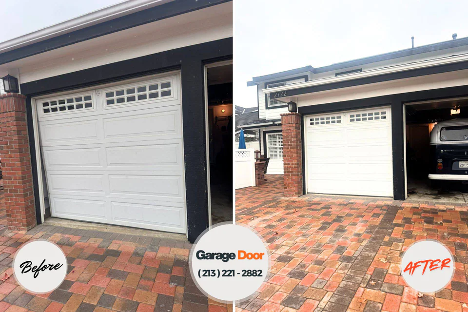 Before and after: garage door repair Essex Fells, NJ